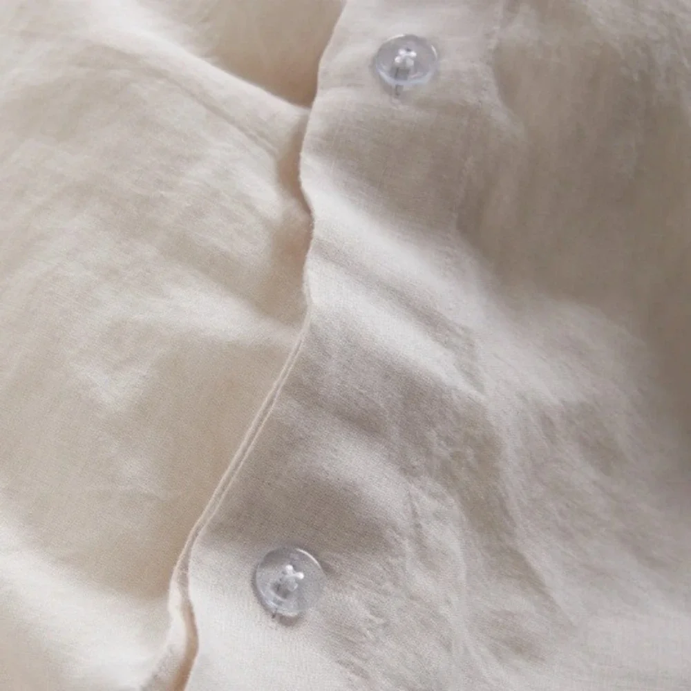 Quince European Linen Duvet Cover in Sand Full / Queen - New - Picture 2 of 5